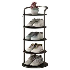鐵製多層5層架鞋櫃, 1個, 黑色