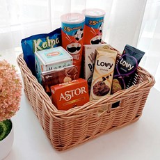 藤編小舖 藤製方形藤籃 B301H-2, 棕色, 1個