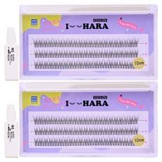 IHara 豐盈V型假睫毛 10mm 套組, 2套, 黑色