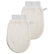 巴科潔 去角質手套 SPA 沐浴磨砂巾, 米色, 2個, 1入