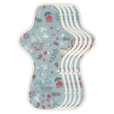eechae 花朵翅膀型棉質衛生棉 Blue Koi, 中型, 5個, 1入