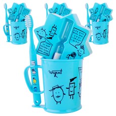 加寬兒童刷牙杯套組天空8-11歲, 4組