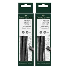 FABER-CASTELL 輝柏 PITT炭筆水泡棒 9-15mm*4入 129498, 黑色, 2個