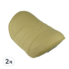 리버폭스 차량용 퀼팅 프리미엄 메모리폼 헤드 목쿠션, 새들브라운, 2개