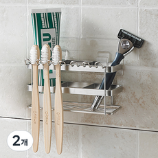 트레벨 접착 흡착 압연 칫솔걸이 다용도홀더, 2개