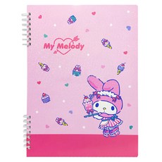 PINKMANGO 산리오 2단 스프링 노트 B5, 1개, 핑크(마이멜로디)