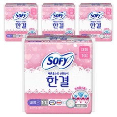쏘피 한결 생리대 날개형, 대형, 10개입, 4개