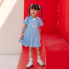 OWLEYBARN 女童夏季網球Polo領PK連身裙