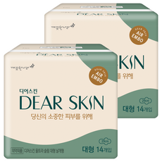 DEAR SKIN 空氣感壓紋翅膀型衛生棉, 大型, 14入, 2套