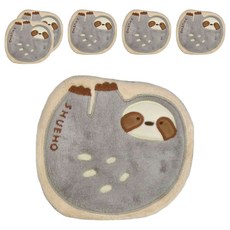 SHUEHO 樹可 小動物珊瑚絨擦手巾 小樹懶, 19x20cm, 6個