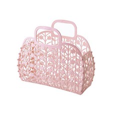 THE ZAKKA 手提植物造型簍空收納籃 Y221LHLL015, 1個, 粉紅色