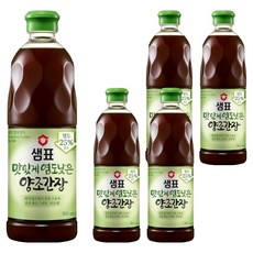 샘표 맛있게 염도낮은 양조간장, 860ml, 5개