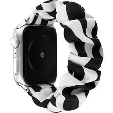 4YOU 애플워치 패턴 스크런치 밴드, 스트라이프 베이지