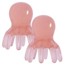 Good Good Shop 章魚頭皮刮痧按摩器, 2個, 粉紅色