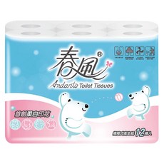 春風 捲筒衛生紙 柔白印花 270張, 12捲, 1袋
