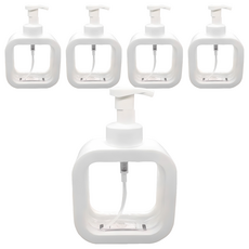 투명 사각 대용량 디스펜서 거품형 500ml, 화이트, 5개