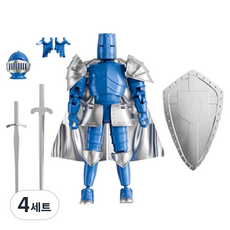 크블랑스 중세기사 구제관절 액션피규어 중세기시리즈 중세시대 피겨 세트 스케이팅 블루 13 x 16 cm, 4세트