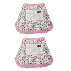 ANDYOU 漂亮擦手巾腰部圍裙, 粉色花朵圖案, 2個