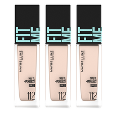 메이블린 핏 미 매트 포어리스 에스피어프22 30ml, 112호 내츄럴 아이보리, 3개