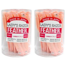 Feather FLS Tong 修眉剃須刀 36Ea, 2個, 粉色