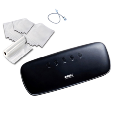 豪割達人 抽真空機 保鮮包裝封口 超值組 主機 + 外接抽氣管 + 真空袋20 x 12cm 5個 + 25 x 20cm 35個 + 真空袋捲500 x 28cm 星空黑 QH-03