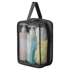 알파커머스 다용도 매쉬 물빠짐 세면가방, 블랙