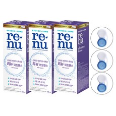 리뉴 어드밴스 렌즈 세정액 + 렌즈 케이스 1p, 500ml, 3개 500ml, 3개