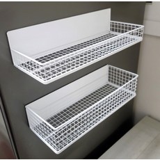 HappiMood 多用途超強力鐵製磁吸置物架2層套組, 白色, 1套