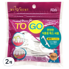 위덴 일회용치실 바이트타입 화이트, 17mm, 30개입, 2개