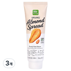 유가원 짜먹는 유기농 아몬드 스프레드 튜브, 120g, 3개