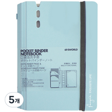 Sworld 口袋活頁夾日程安排日記筆記本, 藍色, 5個