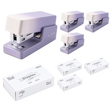 DELI 努賽因 漸層迷你釘書機 +33號釘書針 套組, 紫色, 4個