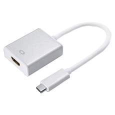 KTnet 廣鐸 Type-C公轉HDMI母轉接線 20cm 4K*2K 30Hz USB 3.1 10Gbps, 1條, 白色 + 銀色