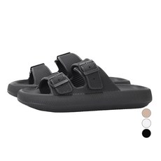 LECAF 男女通用 雙魔鬼氈EX 拖鞋 LE4S020, 250, 黑色(LE4S020BLK)