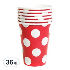 派對用紙杯 圓點 紅色, 6入, 6個