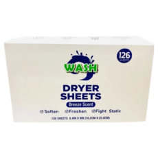 WASH 渦洗 去靜電烘衣紙 126張/盒 桂花草本植物香 防靜電/防皺摺/去味/使衣物更芳香, 白色, 1盒