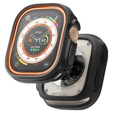 엘라고 애플워치 울트라 듀오 케이스 49mm, 블랙 + 오렌지, 1개