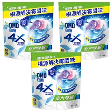 白蘭 4X極淨酵素抗病毒洗衣球 室內晾曬 補充包, 30顆, 3袋