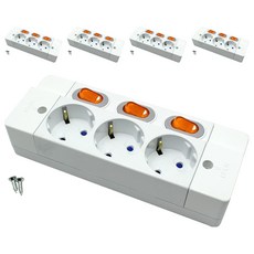 개별스위치 노출 전선형 멀티탭 3구 E-8257, 5개