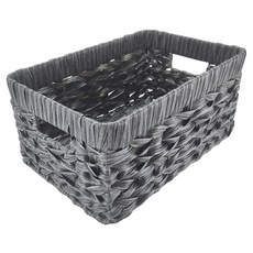 米禾 仿蒲草 收納籃, 灰色, 1個