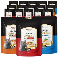 탐사 고양이 고메 주식 파우치, 85g, 18개, 참치+치킨, 참치+연어, 참치