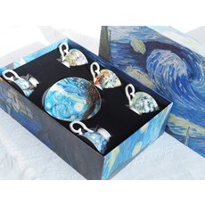 Royal Duke 骨瓷五個咖啡杯碟禮盒組, 梵谷油畫 多色, 1組