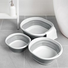 PICKYPICKS 壁掛式可折疊臉盆 大 + 中 + 小, 灰色, 1組