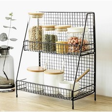 梯形雙層收納架, 黑色的