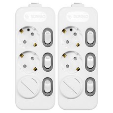 써지오 개별 멀티탭 3구 DH-2039-RT + 안전커버 랜덤발송 1p, 1.5m, 혼합색상, 2개