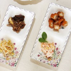 L.loom 芙樂雙格分隔盤, 白色, 2個