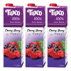 Tipco 100%櫻桃莓果綜合果汁, 1L, 3瓶