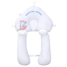 QLZHS 新生兒安撫定型枕, 棒糖兔粉
