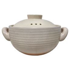 ONE TWO POT 萬土燒 日式燉煮砂鍋 多功能陶鍋 湯鍋 A8002 290 x 225 x 155mm 白色款 3L, 23cm, 1個