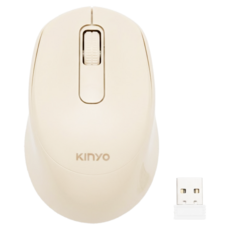 Kinyo 辦公 2.4GHz Wireless 滑鼠 黃色 1600 DPI GKM-916 靜音